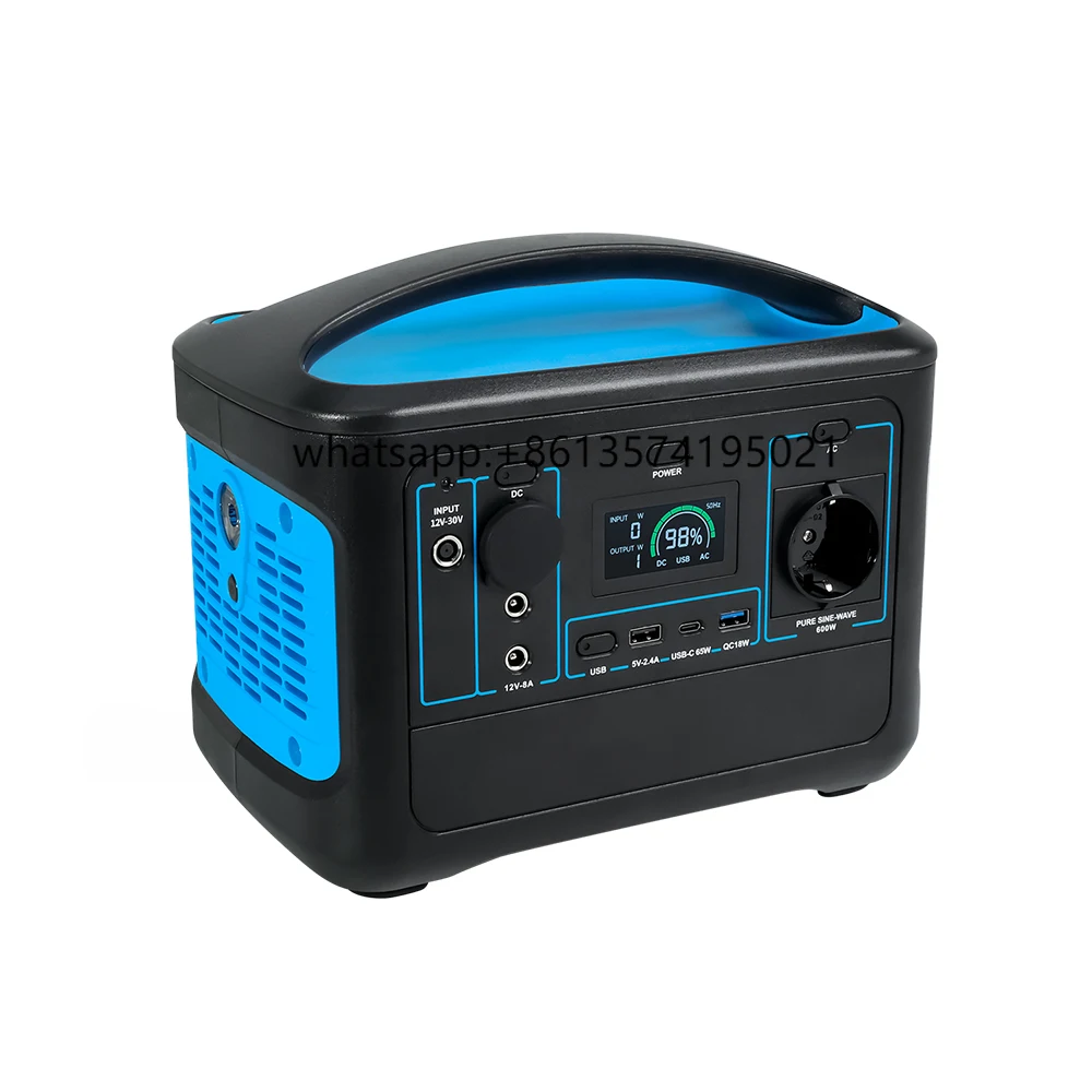

Portable Power Stations 600W 500WH 110V 220V Solar Generator for Camping