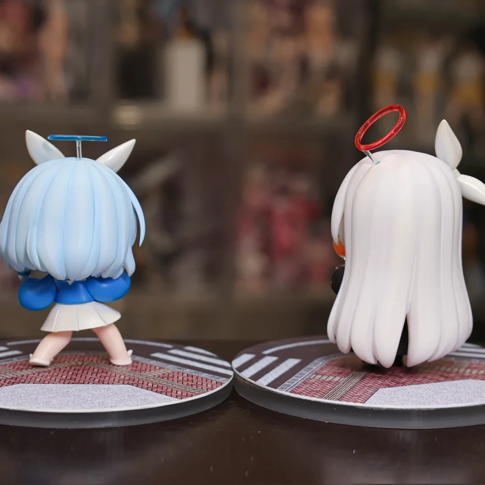 Beautiful Girl 8cm Blue Figure Anime Cute Chibi Desktop Standing Pose Animation Model Toy Gift Collection Ornament PVC