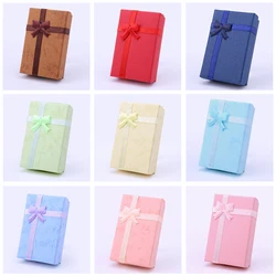 10pcs Bulk Paper Organizer Box for Jewelry 8x5cm Necklace Ring Earring Gift Box Travel Accessories Packaging Case With Sponge
