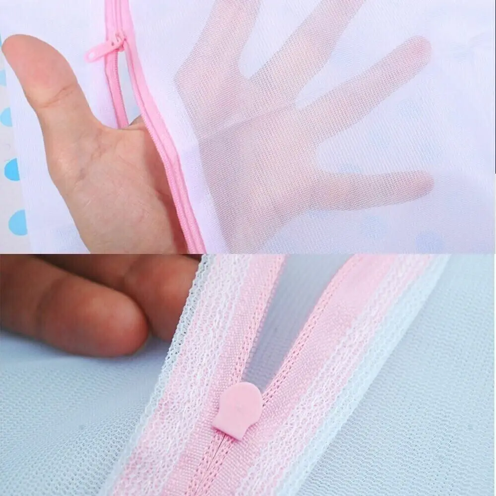 3 Sizes Zippered Laundry Washing Accessories Fine and Coarse Net Foldable Clothes Protection Net Zipper Wash Net Bag