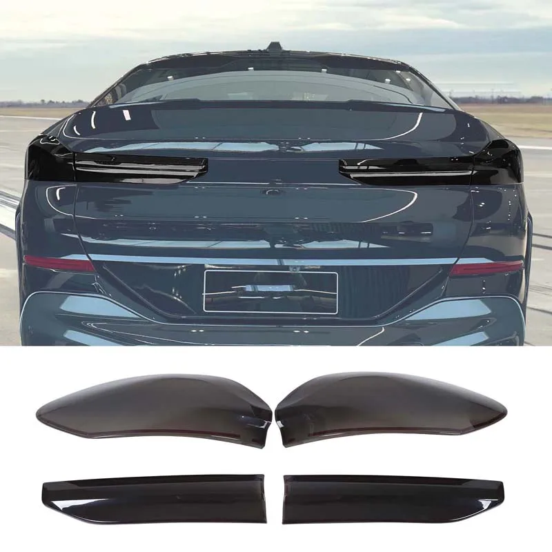4Pcs ABS Black For BMW X6 G06 X6M F96 2020-2025+ Car Styling Car Taillight Cover Decoration Sticker Car Modification Accessories