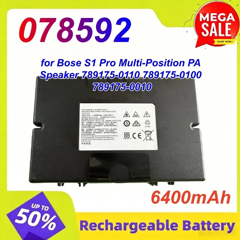 For Bose S1 Pro Multi-Position PA Speaker 078592 6400mAh 14.4V Replacement Battery for 789175-0110 789175-0100 789175-0010