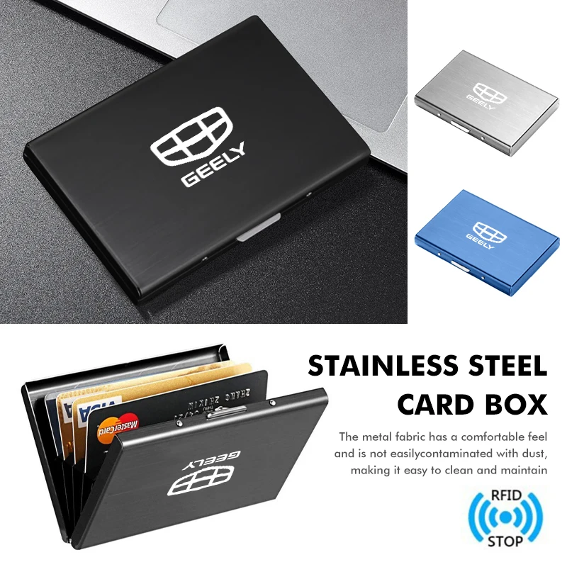 Car Anti Theft Brush Card Box Simple Card Sleeve Wallet For Geely Manjaro Coolray gx3 Geometry C Emgrand Atlas Tugella