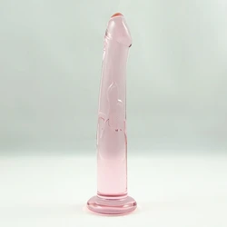 Wholesale Factory Design Unique Vivid Pink Glass Dick Toys/Glass Penis Dildo/Glass Sex Dildo Toy for Woman and Girls