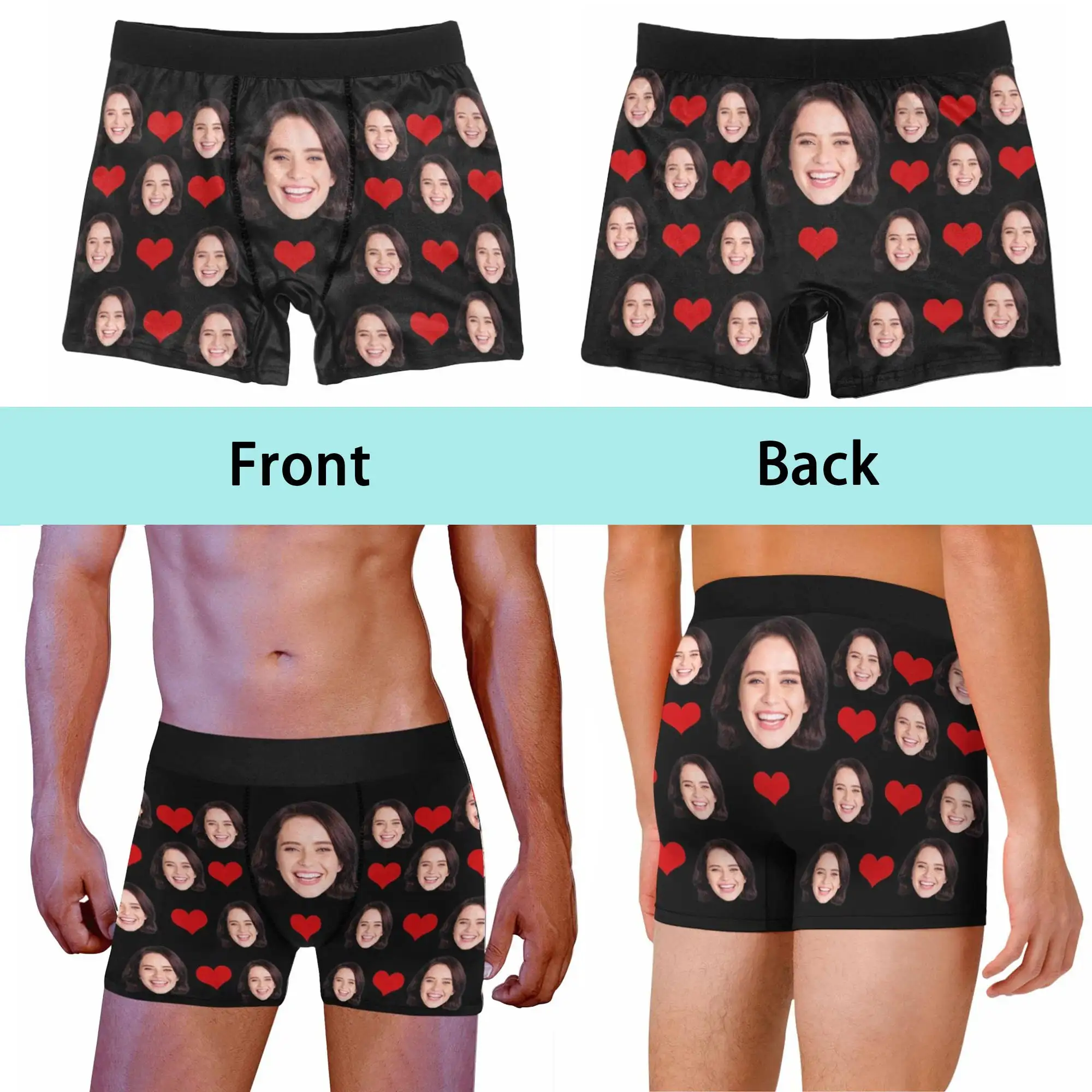 Custom Boxes With Picture Custom Underwear With Face Personalized Photo On Underwear Boxer Briefs Best Valentine\'s Day Gift