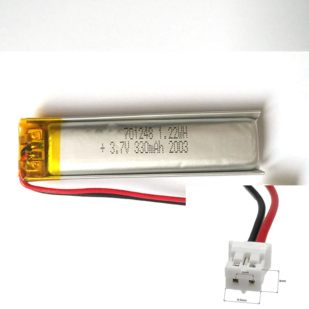 3.7V 330Mah 701248 litowo-jonowa bateria litowo-polimerowa Li 2.0 JST 2Pin do zabawki elektryczne ładowania laptopa zasilanie mobilne TABLET GPS