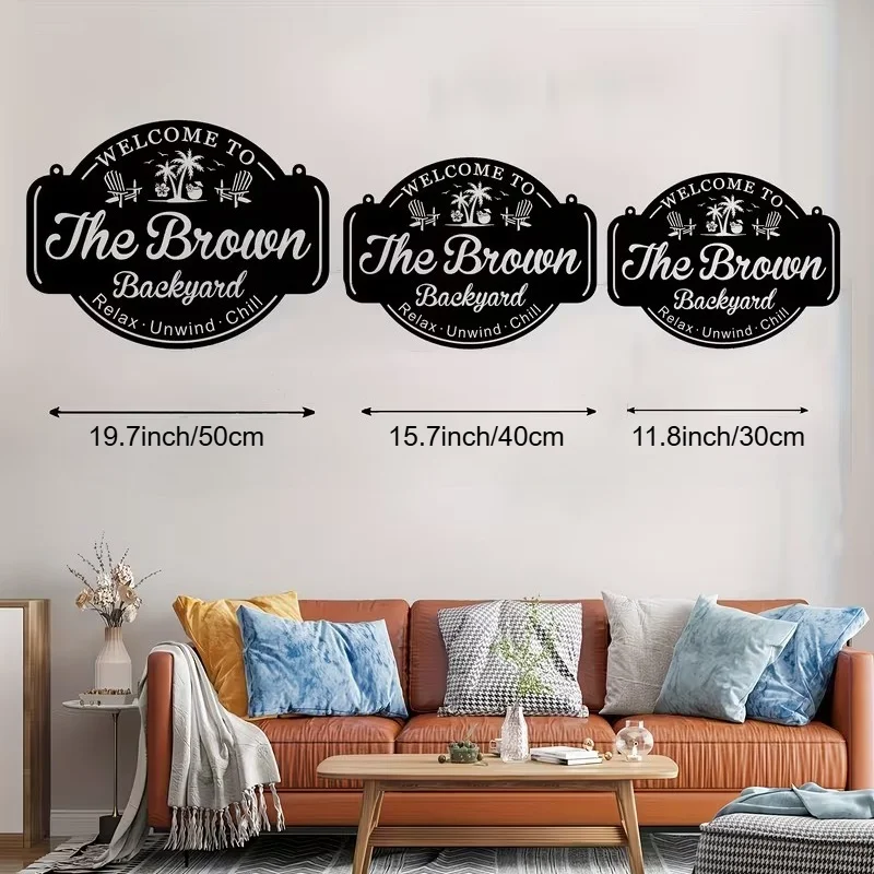 Personalized Backyard Decor Signs, Custom Patio Sign, Family Name Sign, Custom Metal Sign for Backyard, Bar Sign, Camper Decor