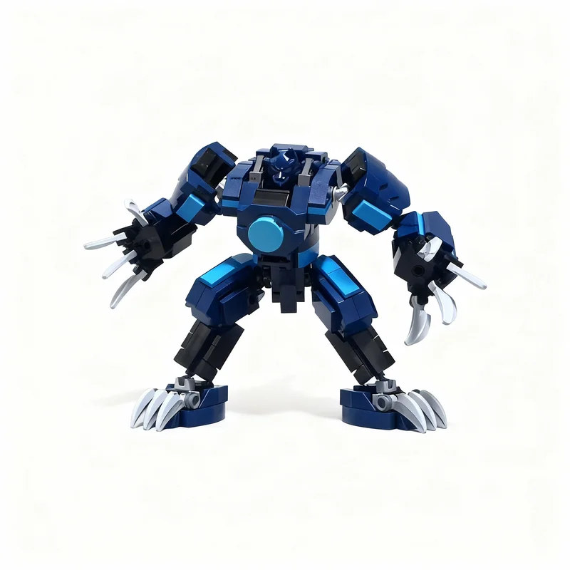 453pcs MOC Ninjia Wolf Mask Claw Warrior Mech v2.0 Model Toy Building Blocks Christmas Gift Construction Creative Collection