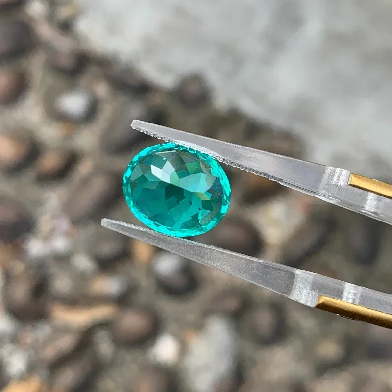 High Quality Lab Grown Paraiba Oval Cut Loose Gemstone AGL Certified DIY Advanced Jewelry Making Inlay Ring Necklace Bracelet