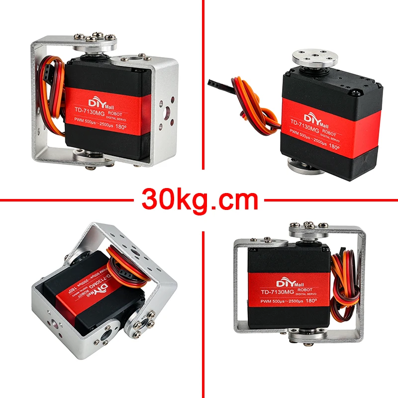 15/20/25/30/35kg Servo digitale in metallo 4.8-8.4V 180/270 gradi Servo a doppio asse Motore spazzolato Controllo dell'angolo per robot Auto RC