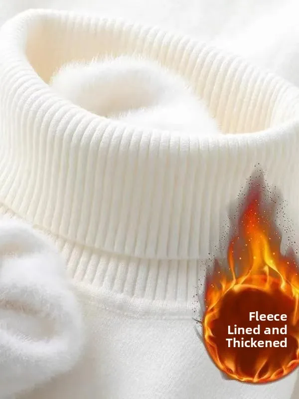 Suéter Masculino Casual de Tricô com Gola Alta For de Lã, Estilo Jovem, Corte Reto, Roupa de Inverno ssa