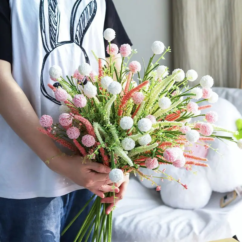 Simulated embroidered ball, high-end dandelion bouquet, living room, home decoration, flower arrangement decoration