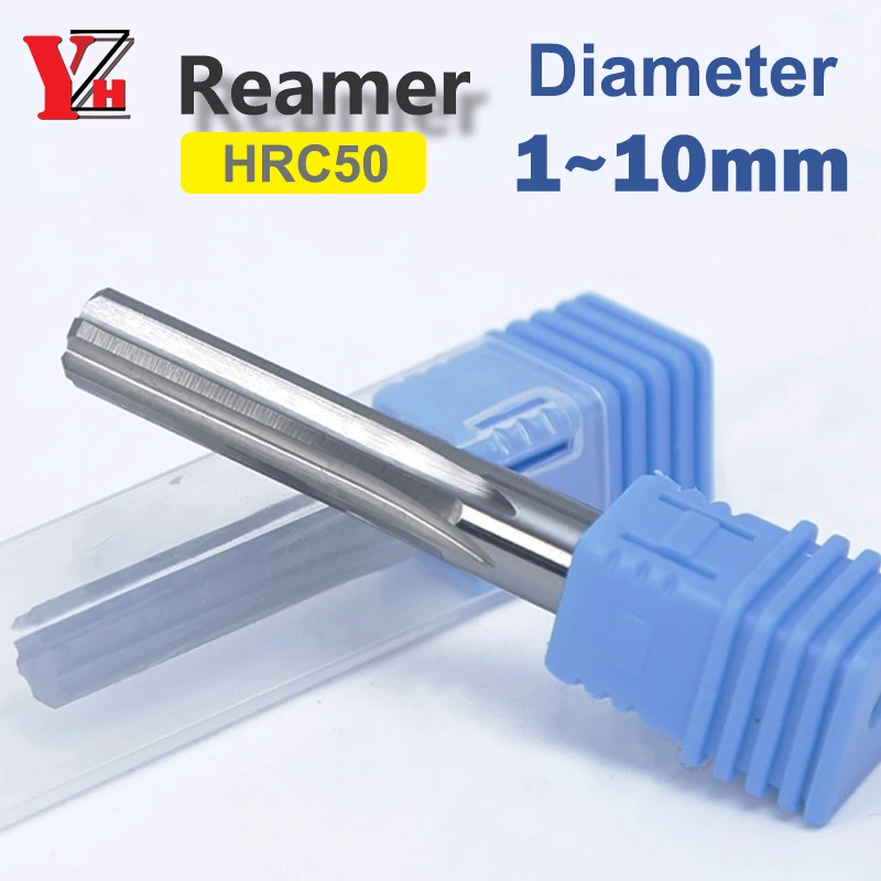 

YZH Carbide Machine Reamer HRC50 Uncoated Straight Groove 4/6F Tolerance H7 Metal CNC Inner Hole 4 6 8 10mm