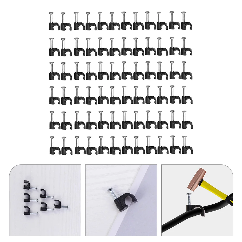 Wire Staple USB Cables Clips for Cord Steel Nail Coaxial Electrical Clamps Staples