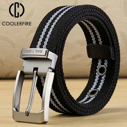 New Men's Fabric Belt Canvas Belt Drill Hole Fabric Belt Casual Fashion Men's Belt Jeans Men's Belt Stripe Table HB072