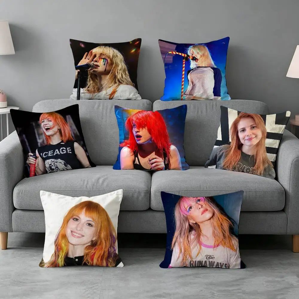 Paramore Pop-Punk Hayley Williams-s Pillow cover Soft Microfiber Pillowcase Home Sofa Decor Surprise Decorative printed.