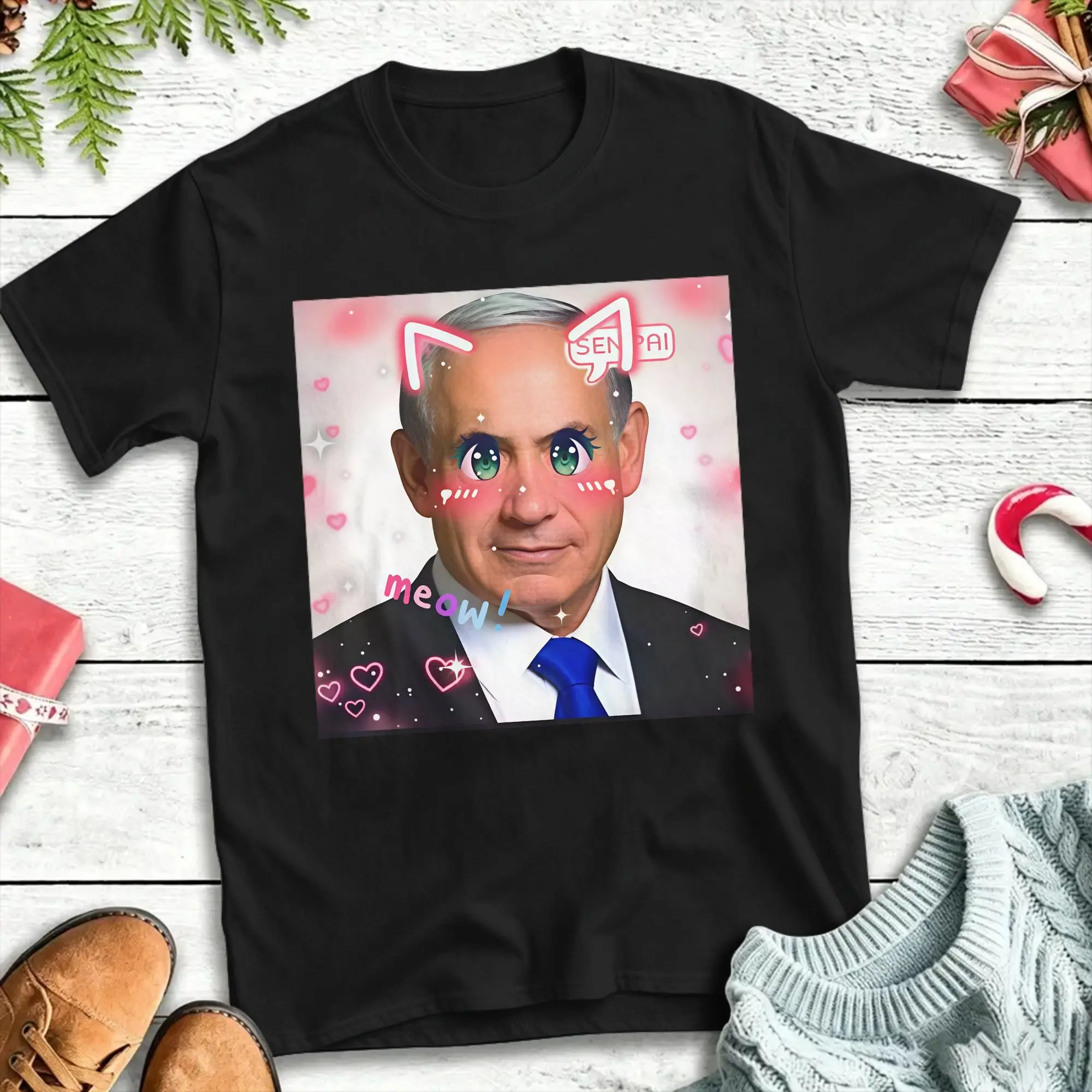 Streetwear T Shirt Summer Benjamin Netanyahu Cute Kawaii Hip Hop T Shirts  Cotton Tshirt for Male Y2K Casual Short Sleeve Tees