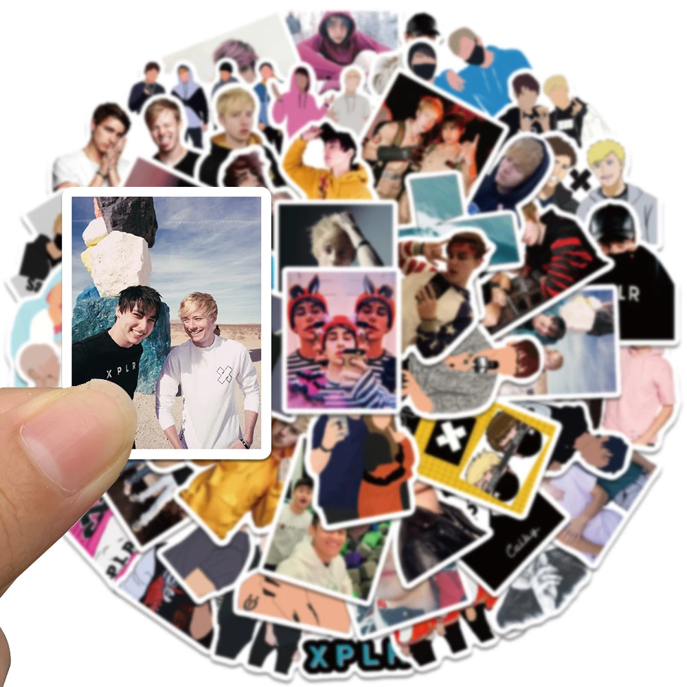 50PCS Influencer Sam and Colby SC Lover Scrapbook Stickers DIY Diary Laptop Luggage Skateboard Graffiti Decal Classic Toys