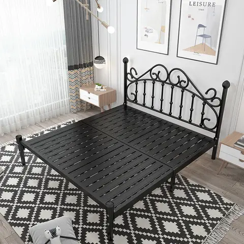 다리미 침대 프레임, 120 × 200cm, 침실 기숙사, 심플한 모던한 십대 싱글 더블 홈 침대, 십대 안정적인 트윈 침대 프레임