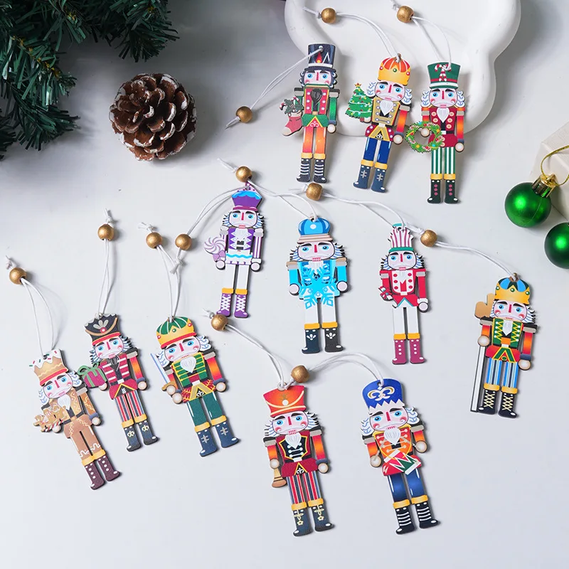 Brand New Wooden Christmas Nutcracker Soldier Pendants 2024 Christmas Tree Ornaments Navidad Natal Xmas Gift Happy New Year 2025