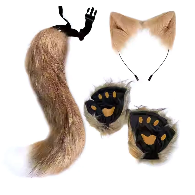 

DXAE Soft Animal Grip Costume Gloves Easy To Carry Flexible Acting Addition Halloween Party School Event Costuming Stay