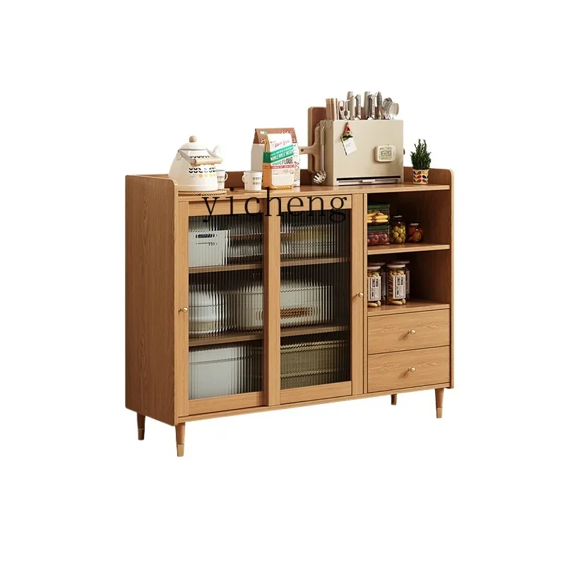 

Tqh Solid Wood Dining Cabinet Small Apartment Small Cabinet Ultra-Thin Kitchen 1 M Locker