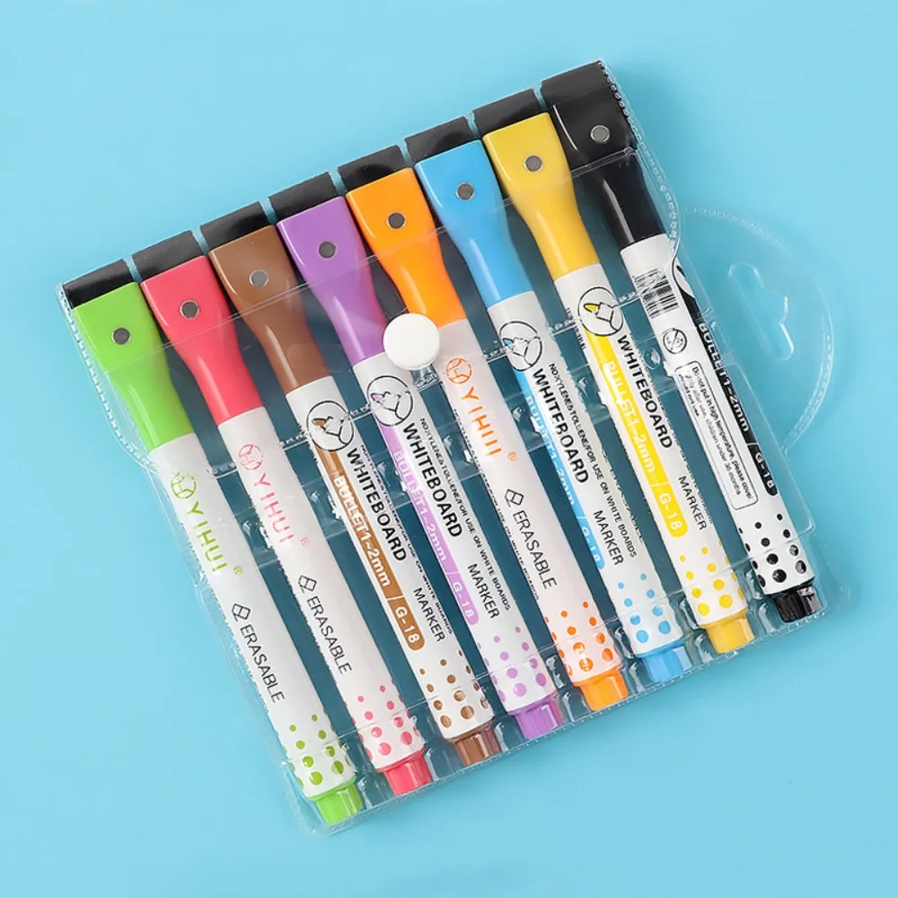 

Fine Nib Colorful Whiteboard Marker Erasable Magnetic Water Color Pens Waterborne Brush Drawing Pen Children Doodle