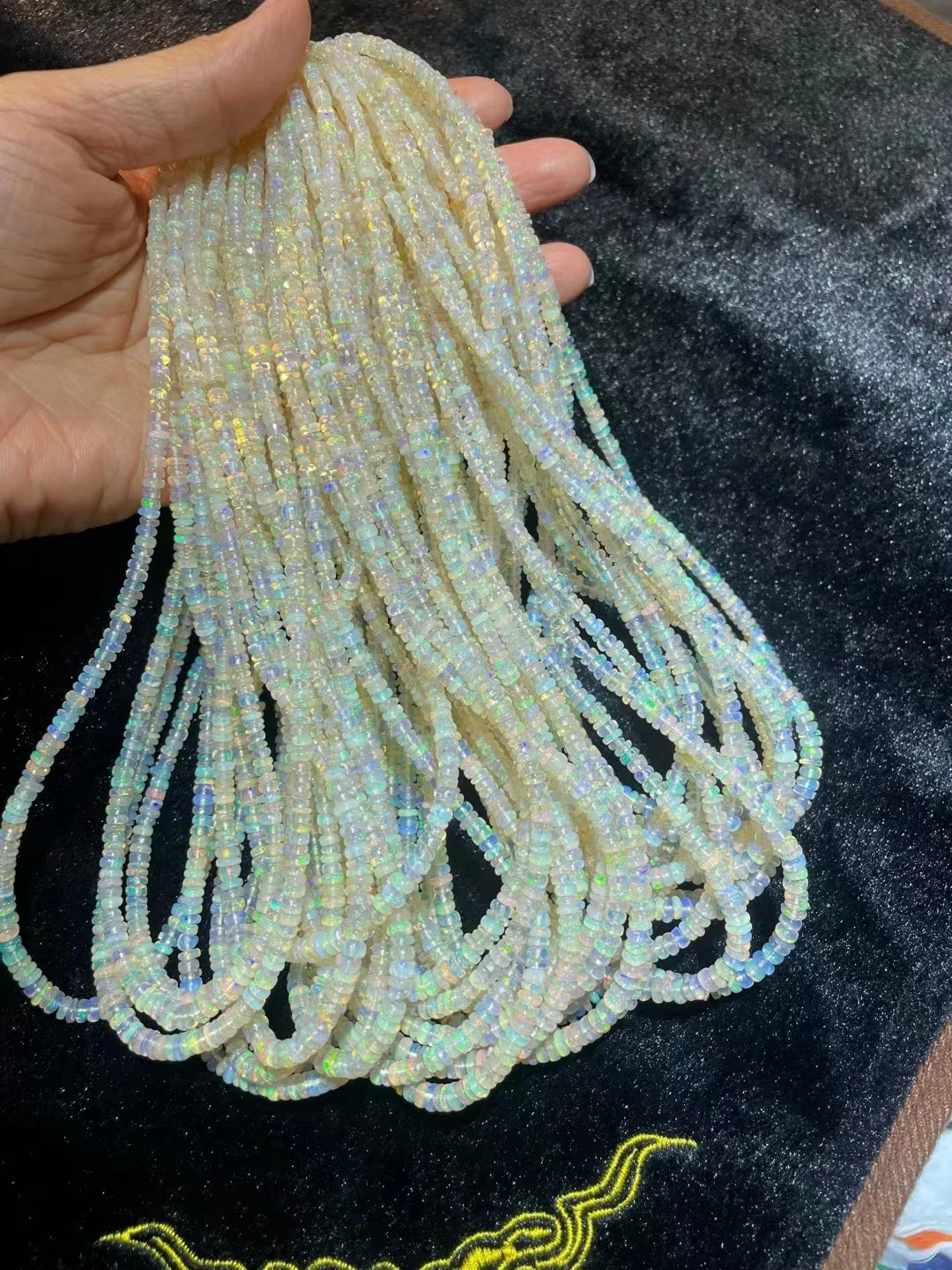 AAA بالجملة أعلى العقيق الاثيوبي الطبيعي Rondelle الأحجار الكريمة فضفاض الخرز لصنع المجوهرات DIY تصميم قلادة سوار للهدايا #4