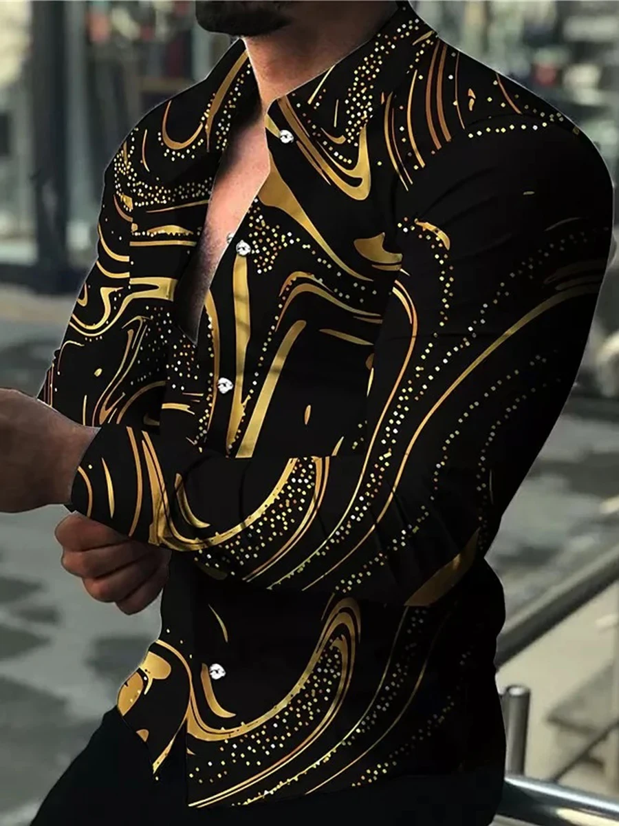 

Digital Print Long Sve Mens irt 3D Printed Faionable Youthful Sle Casual Loose Fit All Seasons Wear