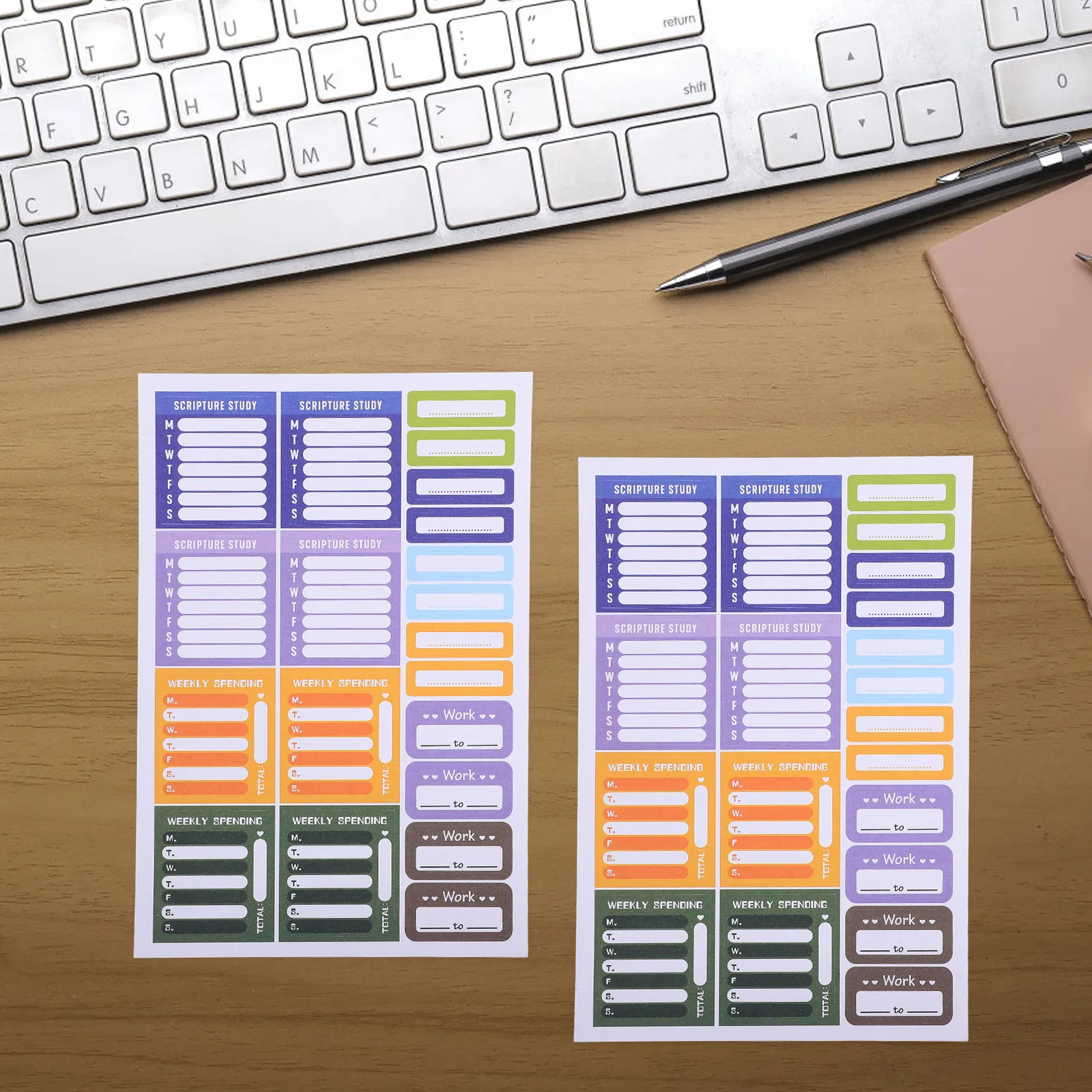 

10 Sheets Self Adhesive Stickers Color-Coded Weekday Planner Labels for Meeting Appointments Dentist Doctor Visit and Task