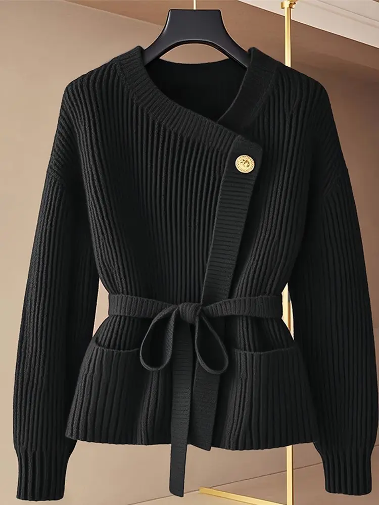 سترة شتوية من Herfst Trui Jas Vrouwen، وضع المزاج المتطابق تمامًا Truien Vrouwelijke Lange mouwen Elegante Top Dames