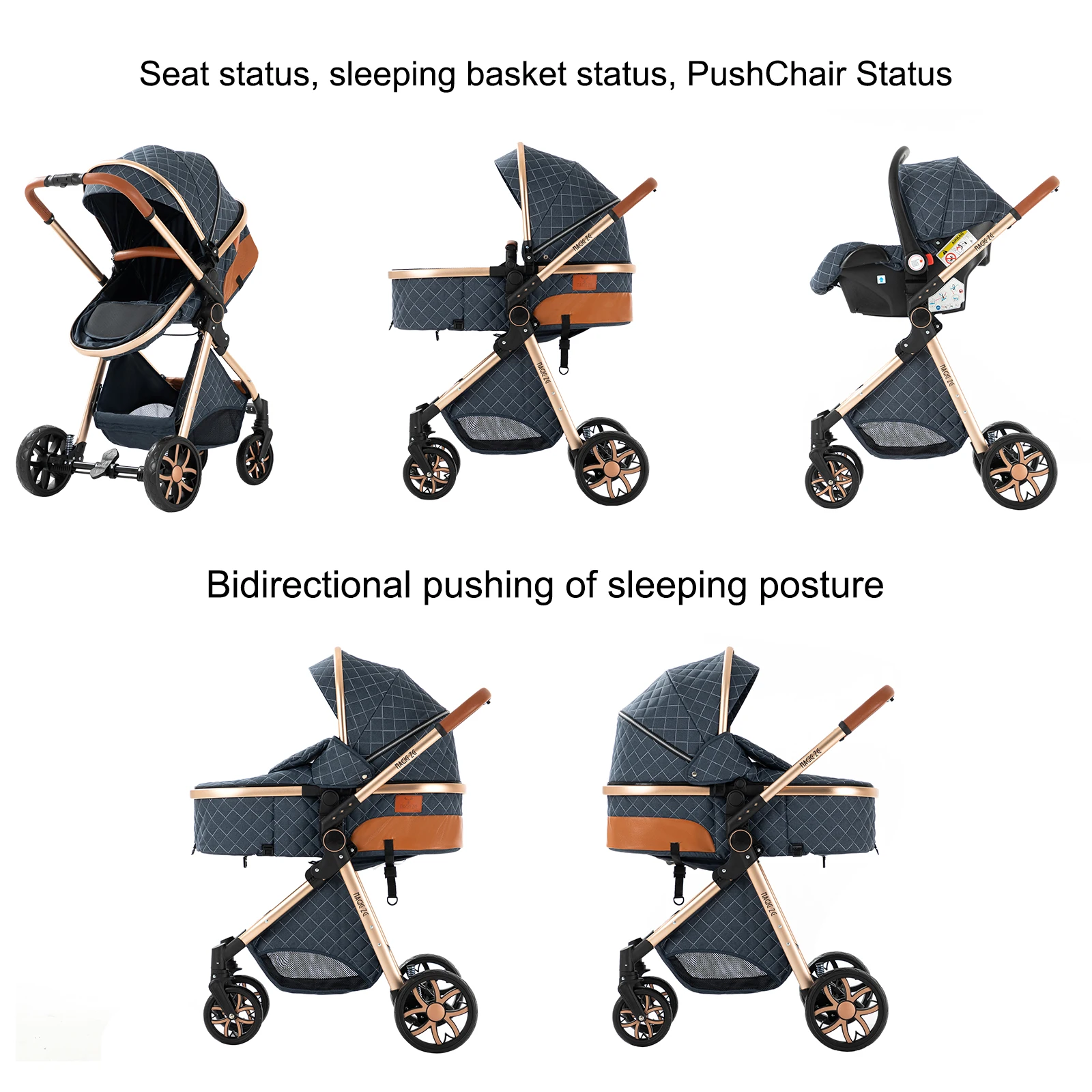 Kinderwagen, Kinderwagen, Babyzubehör, Kinderwagen 3 in 1, Neugeborene, Babywagen, Kinderwagen, Kinderwagen mit vier Rädern