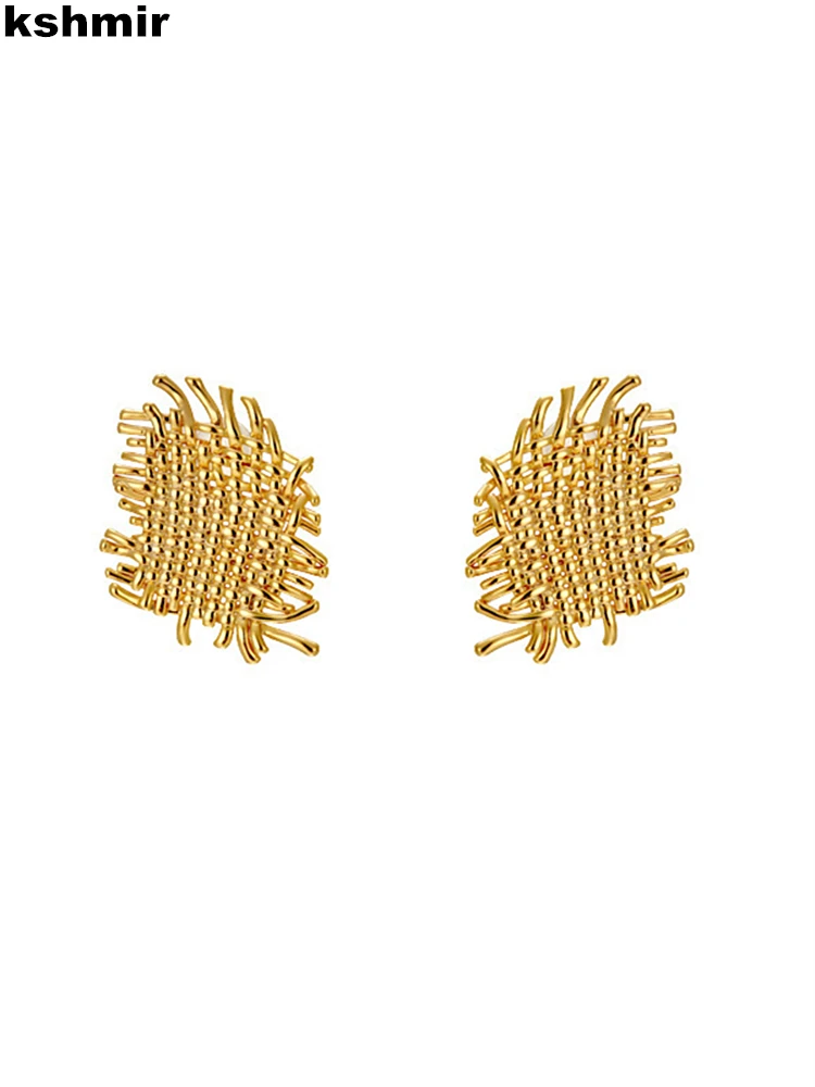 kshmir 2024 Original design of fashionable retro temperament metal braided earrings women's fashion accessories jewelry