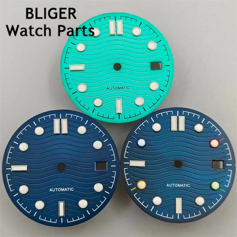 BLIGER-Cadran de Montre Lumineux, 31mm, Noir, Bleu, Vert, Gris, Fit NH35, NH36, ETA2824, 2836 ata yota8205, 8215, Placage zhu DG2813 3804, Mouvement