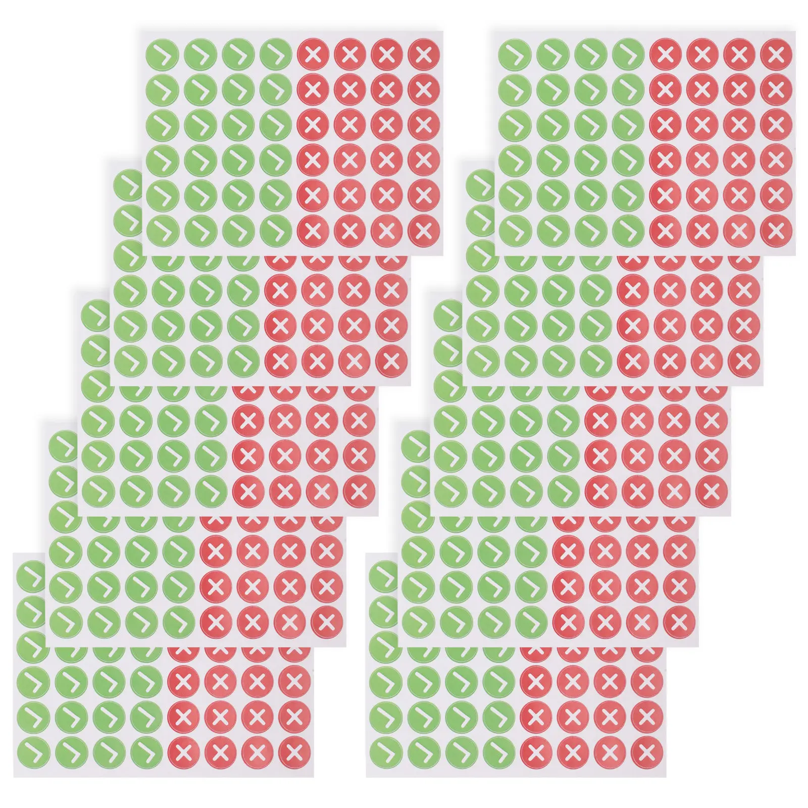 

480Pcs Check Mark and Cross Stickers Self Adhesive Round Labels for Inventory Management Classroom Teaching DIY Project Marking