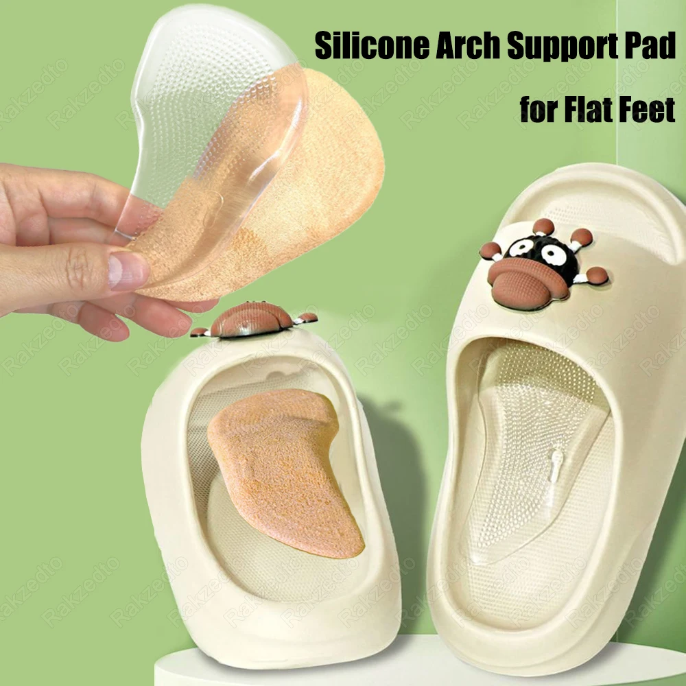 Silicone Arch Support Insoles for Flat Feet Woman High Heels Sandals Slippers Non-Slip Foot Pads for Shoes Man Orthopedic Insole
