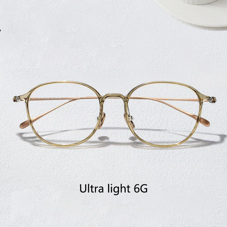 

Ultra Light Pure Titanium Glasses Fashion Retro Round Eyeglasses Transparent Luxury New Optical Prescription Frames Man Woman