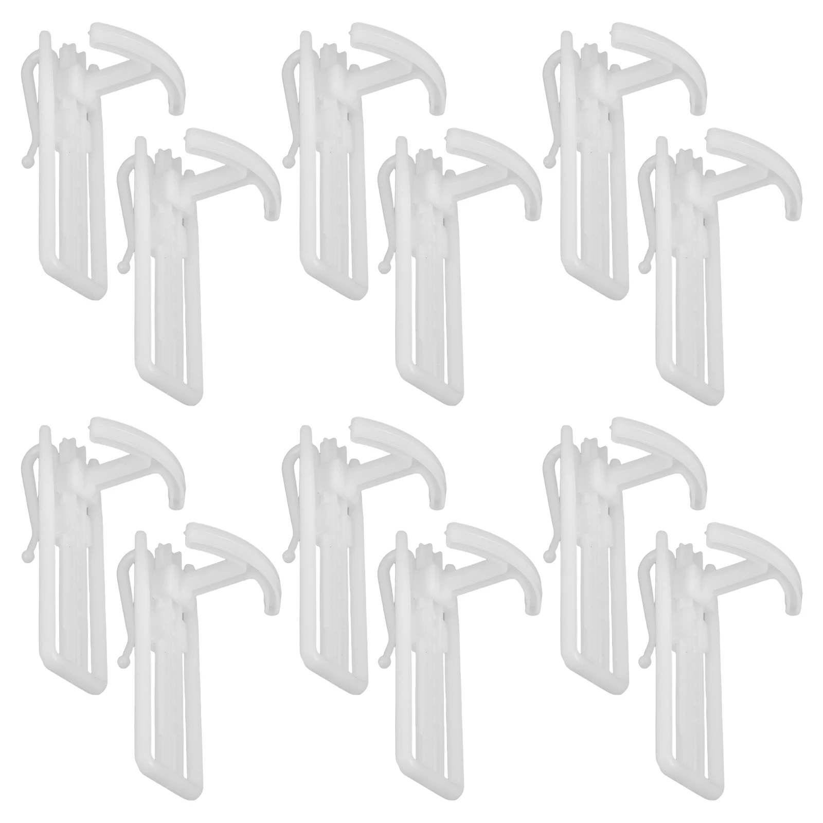 

20pcs Adjustable Plastic Curtain White Pinch Pleat Hooks For Various Heights Reusable Space-Saving Easy Install Minimalist