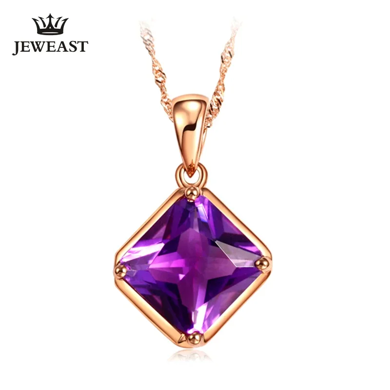 

Подвеска из чистого золота 18 карат с натуральным аметистом, настоящее золото AU 750, высококлассное модное классическое ювелирное изделие для вечеринок, горячая распродажа, новинка 2025 г.