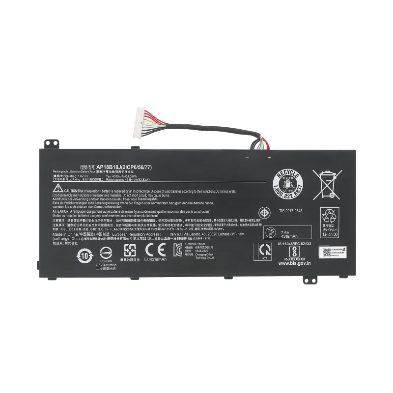 AP18B18J 7.6V 34.31Wh 4515mAh Laptop battery For Acer Aspire 3 A314-32 Series 2ICP6/55/77
