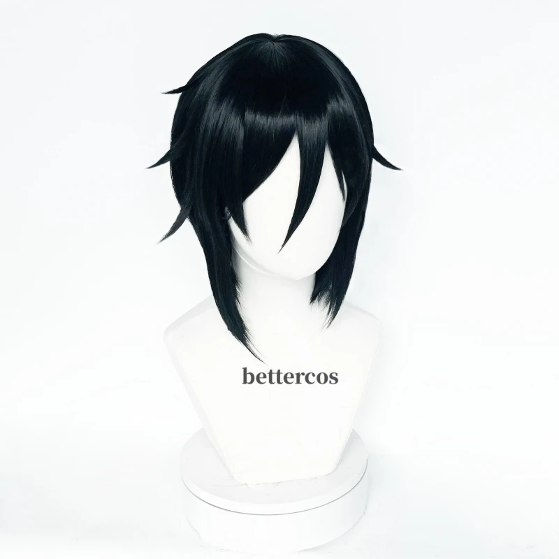 Black Butler Sebastian Michaelis Cosplay Wig Men Short Black Wig Cosplay Anime Cosplay Wig Heat Resistant Synthetic Wigs