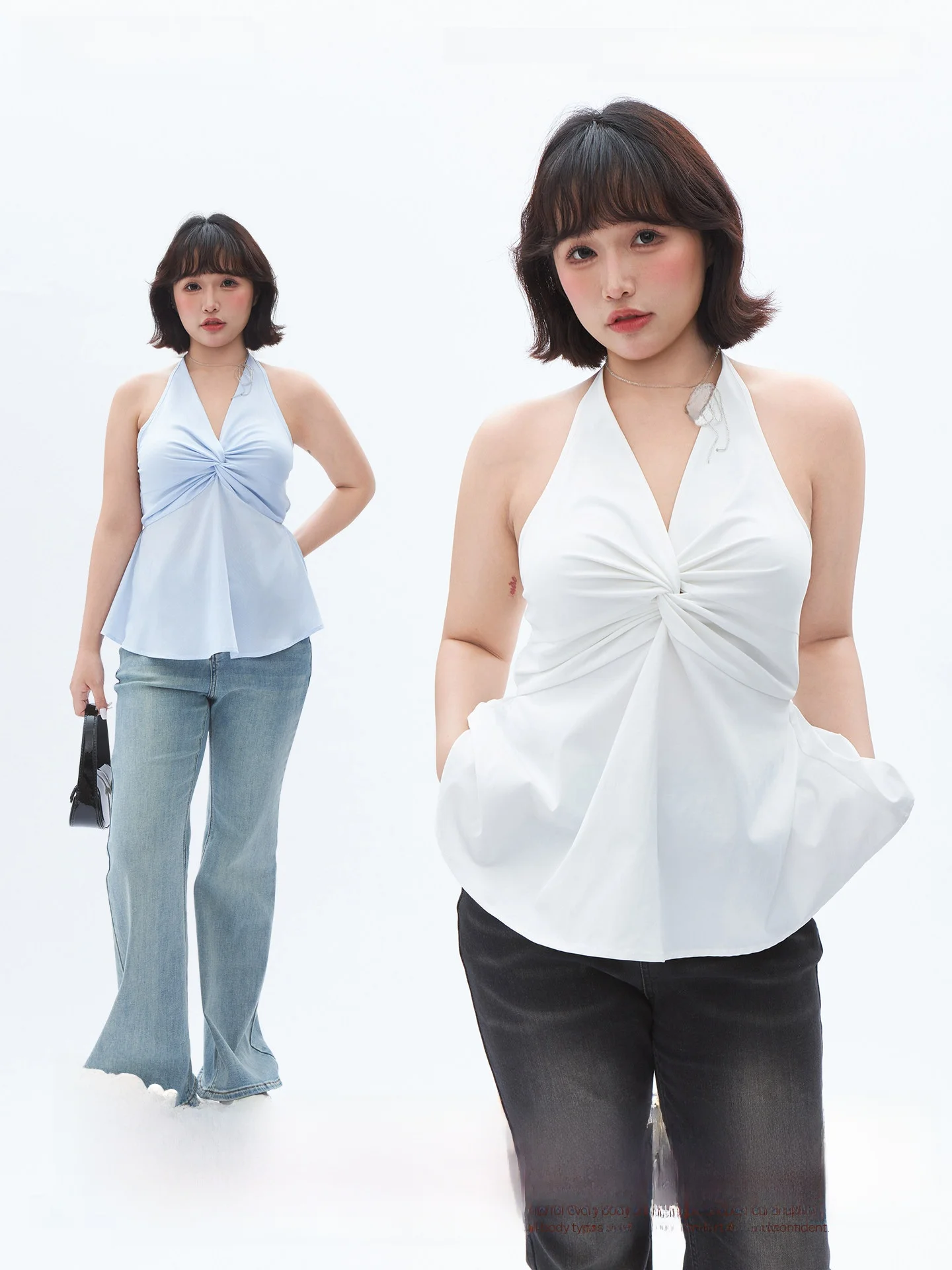 

Chic Fruit Summer Strap Top for plus Size Women Friendly Fruity Print Neck Hanging Knot Design Casual Inner Wear Polyester Fiber