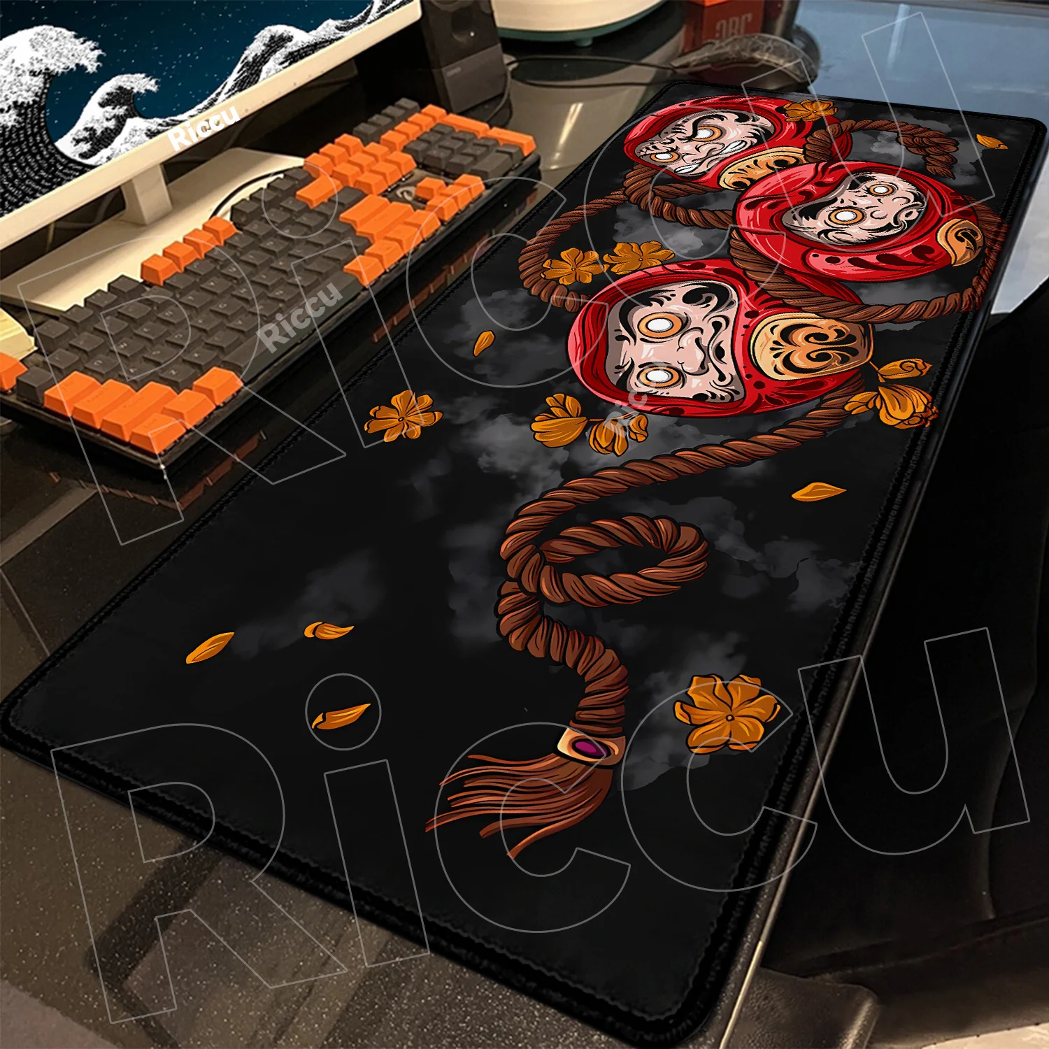 

Japanese Damo Egg Mechanical Keyboard office deskpad soft mulit-size Non-slip HD print table mat biurko amiable rubber Mousepad