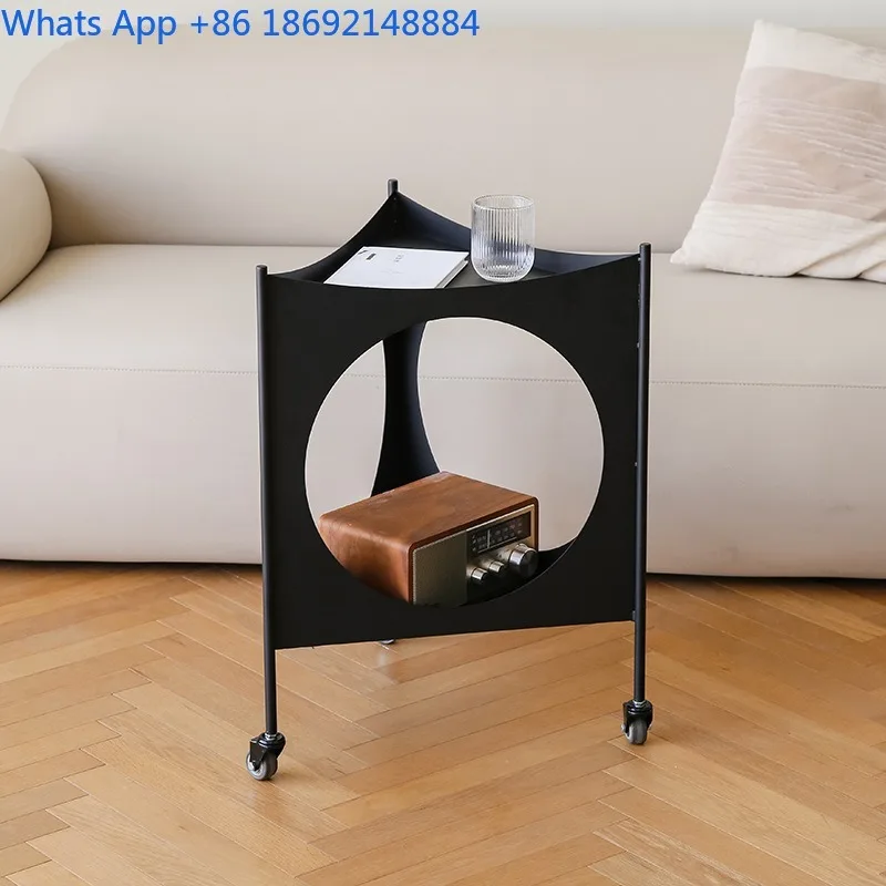 

Передвижной приставной столик в современном минималистичном стиле для гостиной, модный, с индивидуальным дизайном, маленький столик-тележка в стиле Ins, угловой столик для дома и отеля