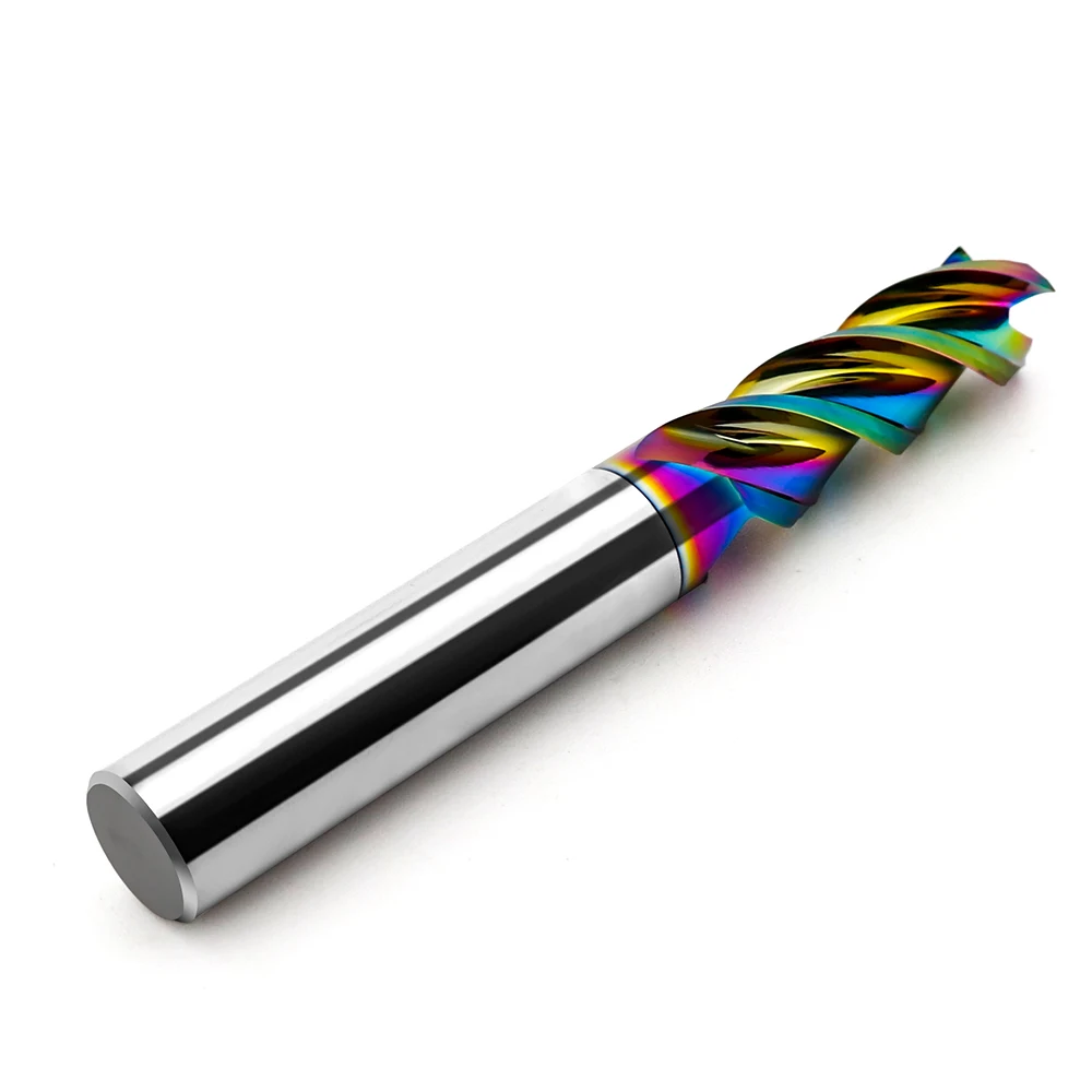 Imagem -06 - Mehretu-tungstênio Aço Fresa Endmills Colorido End Mill Alumínio Dlc Revestimento Acrílico Madeira Cobre Plástico Hrc55