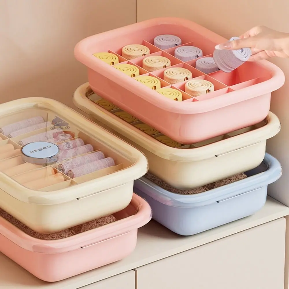 

Plastic Underwear Storage Box Dustproof Stackable Panties Socks Organizer Moisture-proof Space Saving Wardrobe Storage Box