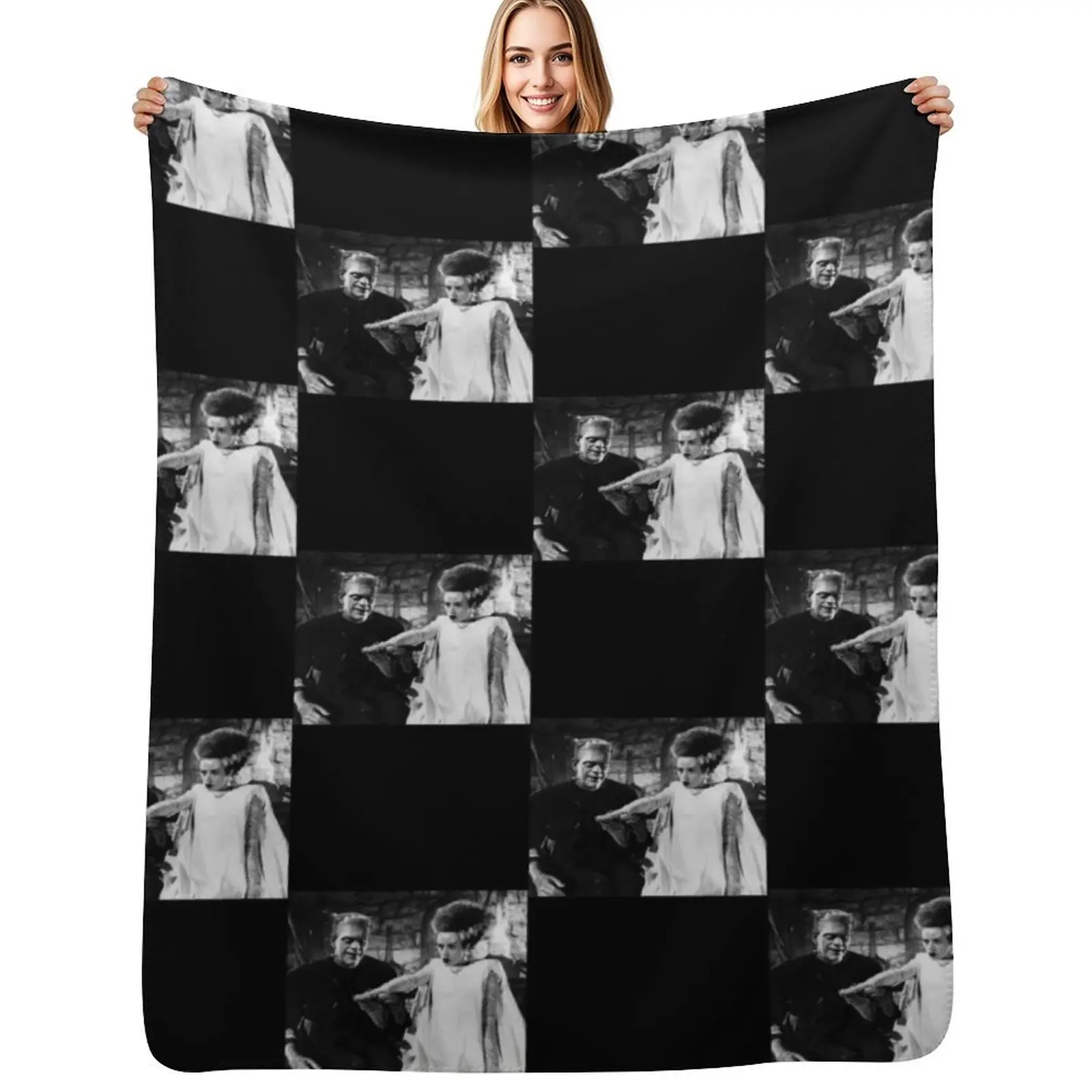 

Mr. & Mrs. Frankenstein Hand In Hand Throw Blanket For Sofa Thin Baby Softest warm for winter Blankets