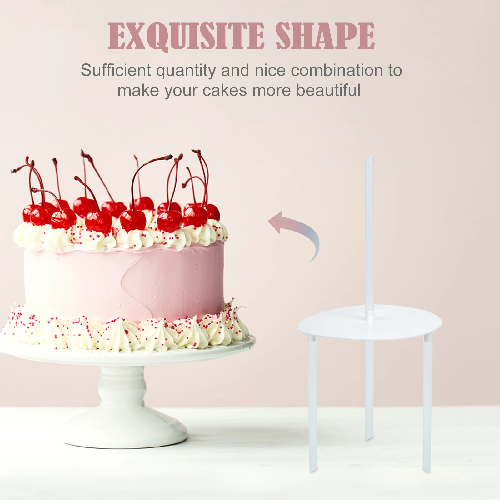 

Cake Stand Dowel Stick Support Separator Plates Pillars Food Grade Plastic Sturdy Easy Cut Scissors Tiered Cakes