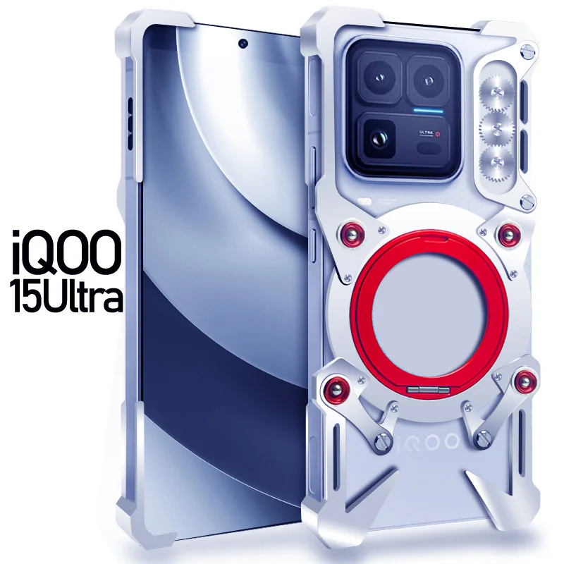 

Premium 360°Rotating bracket dissipation metal Back Cover For vivo iQOO 15 Ultra 15R 15T 13 12 Pro Magetic shockproof Phone Case