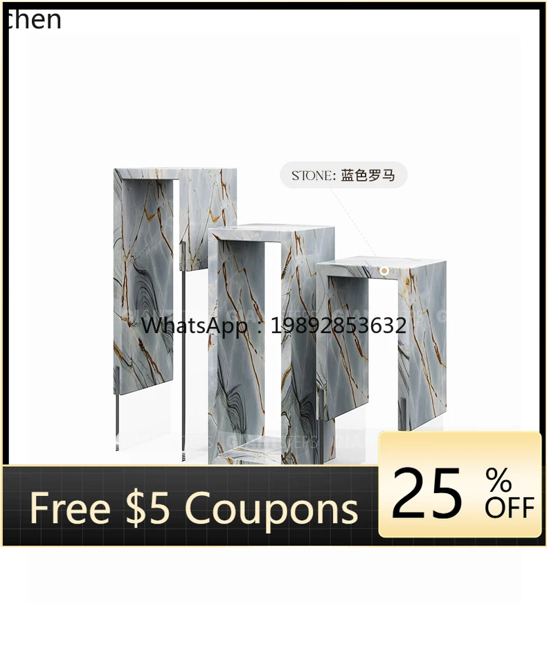 

flower stand entrance setting table transparent shelf living room hotel floor-to-ceiling natural marble